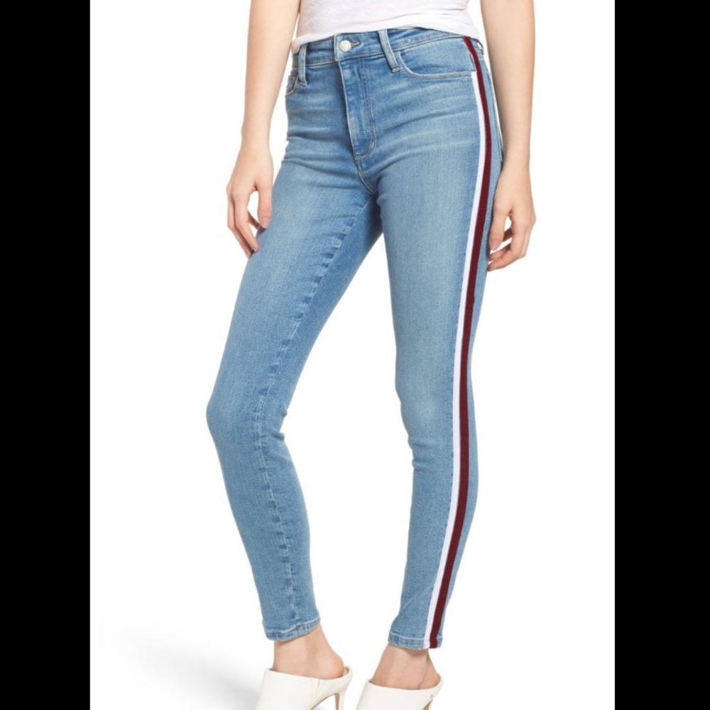 Charlie Velvet Stripe Ankle Skinny Jean